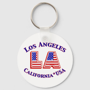 Patriotisches Logo Los Angeless USA Schlüsselanhänger
