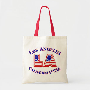 Patriotisches Logo Los Angeless USA Tragetasche