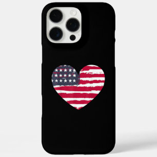 Patriotisches Mädchen Amerikanische Flagge Herz 4. iPhone 16 Pro Max Hülle