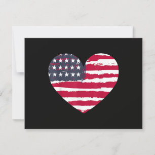 Patriotisches Mädchen Amerikanische Flagge Herz 4. Save The Date
