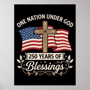 Patriotisches Mädchen liebt Jesus und auch Amerika Poster