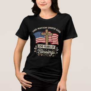 Patriotisches Mädchen liebt Jesus und auch Amerika Tri-Blend Shirt