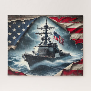Patriotisches Marineschiff Puzzle