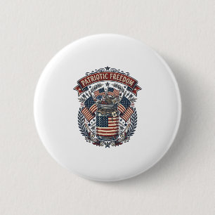 Patriotisches Mason-Glas Landleben Button