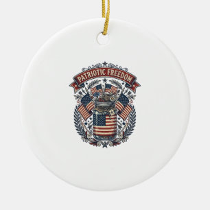 Patriotisches Mason-Glas Landleben Keramik Ornament