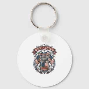 Patriotisches Mason-Glas Landleben Schlüsselanhänger