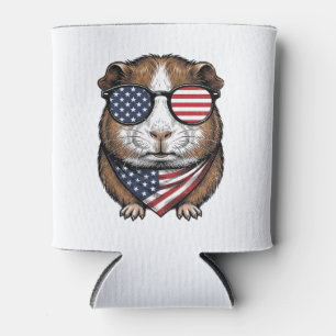 Patriotisches Meerschweinchen Vintage-Stich Dosenkühler