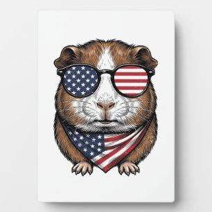 Patriotisches Meerschweinchen Vintage-Stich Fotoplatte