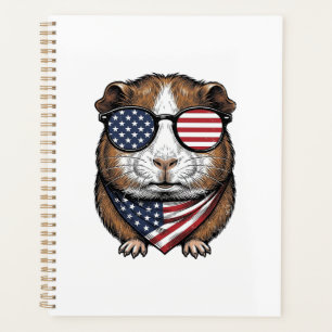 Patriotisches Meerschweinchen Vintage-Stich Planer
