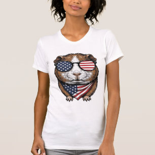 Patriotisches Meerschweinchen Vintage-Stich T-Shirt