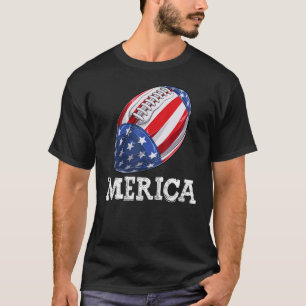 Patriotisches Merica USA-Flagge-Fußball-Sport 4. J T-Shirt