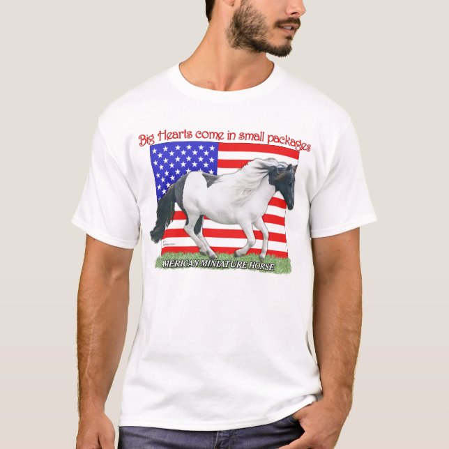 Patriotisches Miniaturpferd T-Shirt (Vorderseite)