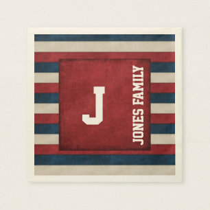 Patriotisches Monogramm-Papierservietten Serviette