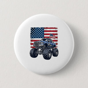 Patriotisches Monster-Truck-Vintage-Stichdesign_1 Button