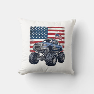 Patriotisches Monster-Truck-Vintage-Stichdesign_1 Kissen