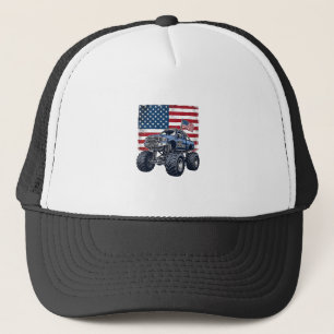 Patriotisches Monster-Truck-Vintage-Stichdesign_1 Truckerkappe
