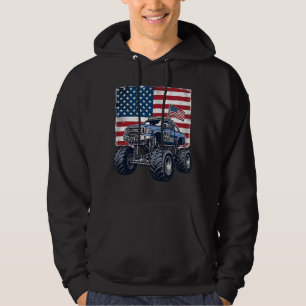 Patriotisches Monster-Truck-Vintage-Stickerei-Desi Hoodie