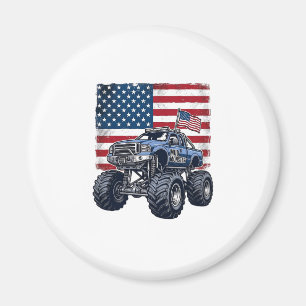 Patriotisches Monster-Truck-Vintage-Stickerei-Desi Magnet