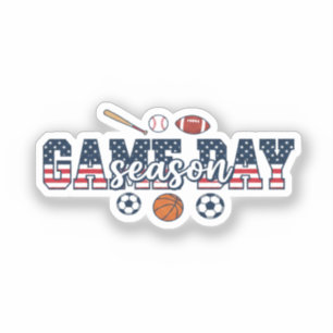 Patriotisches Multi-Sport-Spieltag-Saison Amerikan Aufkleber