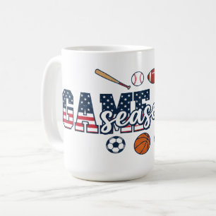 Patriotisches Multi-Sport-Spieltag-Saison Amerikan Kaffeetasse