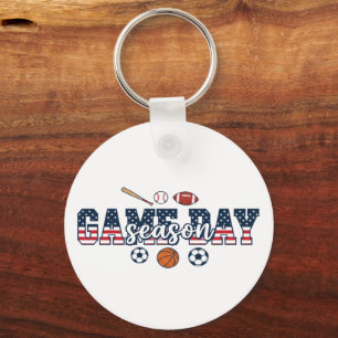 Patriotisches Multi-Sport-Spieltag-Saison Amerikan Schlüsselanhänger