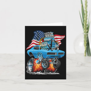 Patriotisches Muscle-Car der 60er Funny Dragster U Karte