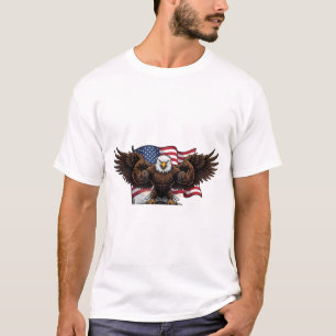 Patriotisches Muskeladler-USA-Flagge Herren T-Shir T-Shirt