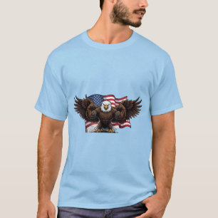 Patriotisches Muskeladler-USA-Flagge Herren T-Shir T-Shirt