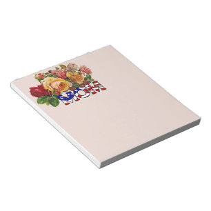 Patriotisches Mutter-und Rosen-Notizbuch Notizblock