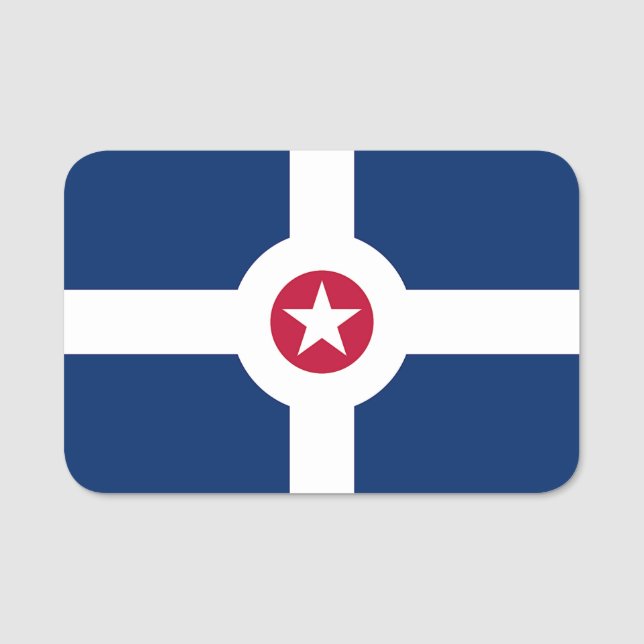 Patriotisches Namensschild mit der Flagge Indianap (Vorderseite)