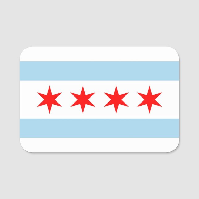 Patriotisches Namensschild mit der Flagge von Chic (Vorderseite)