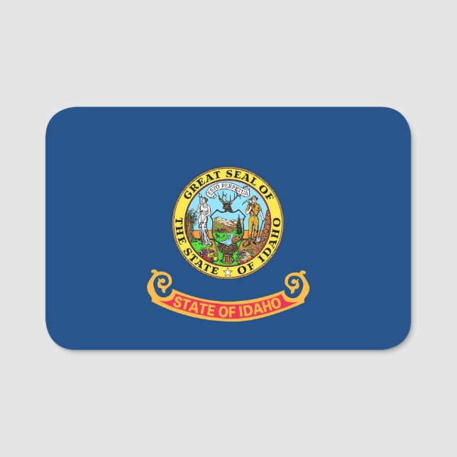 Patriotisches Namensschild mit der Flagge von Idah (Vorderseite)