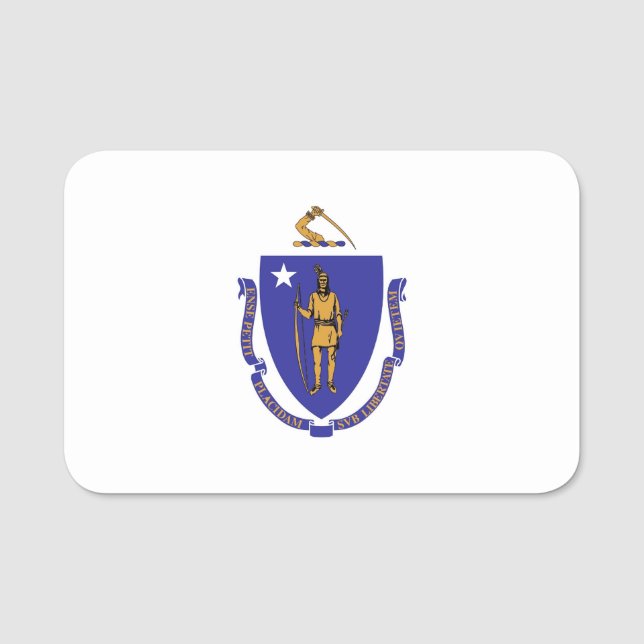 Patriotisches Namensschild mit der Flagge von Mass (Vorderseite)