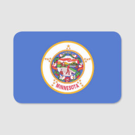 Patriotisches Namensschild mit der Flagge von Minn