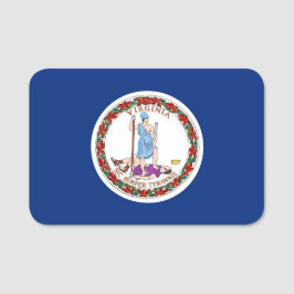 Patriotisches Namensschild mit der Flagge von Virg