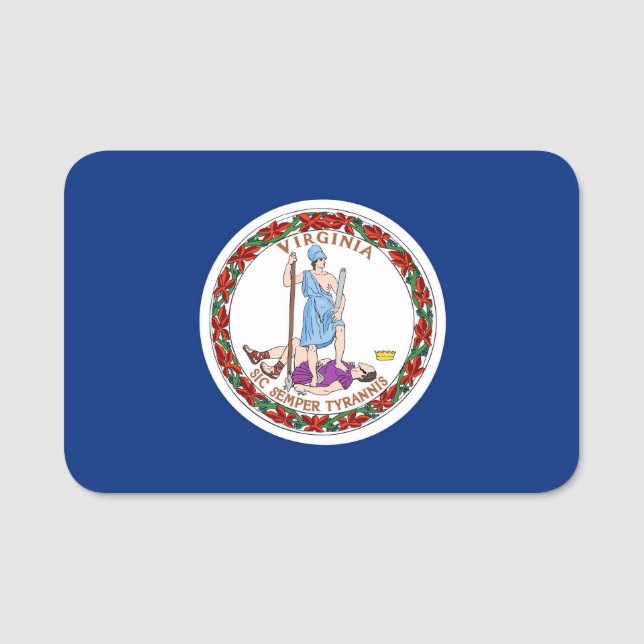 Patriotisches Namensschild mit der Flagge von Virg (Vorderseite)