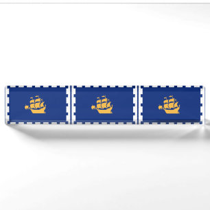 Patriotisches Namensschild mit Flagge von Québec Namensplakette