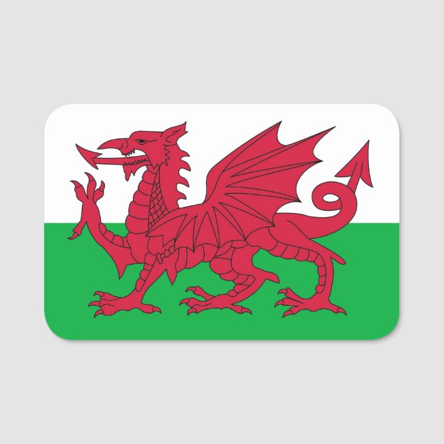 Patriotisches Namensschild mit Wales-Flagge (Vorderseite)
