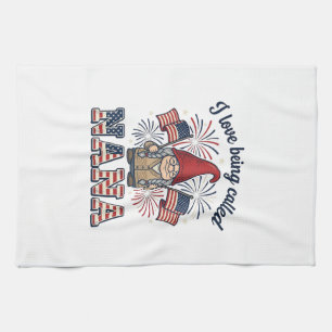 Patriotisches Nana-Gnom-Vintage-Oma-Shirt Des Geschirrtuch