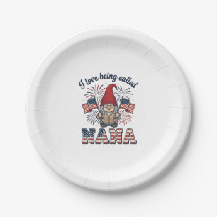 Patriotisches Nana-Gnom-Vintage-Oma-Shirt Des Pappteller