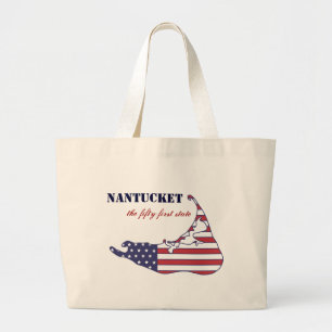 Patriotisches Nantucket, der 51. Staat von Amerika Jumbo Stoffbeutel