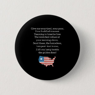 Patriotisches New Colossus Emma Lazarus Zitat Usa Button