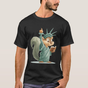 Patriotisches Niedliches Eichhörnchenkostüm für di T-Shirt