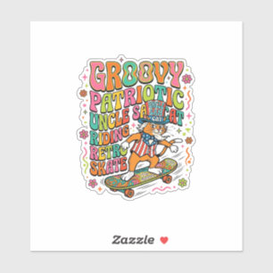 Patriotisches Onkel-Sam-Katz Retro-Typografie T-Sh Aufkleber
