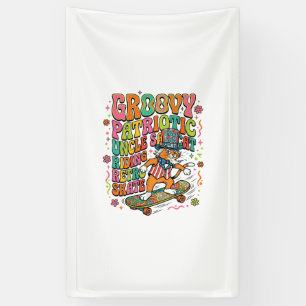 Patriotisches Onkel-Sam-Katz Retro-Typografie T-Sh Banner