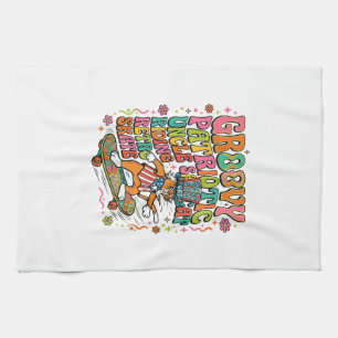 Patriotisches Onkel-Sam-Katze Retro-Typografie T-S Geschirrtuch