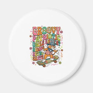 Patriotisches Onkel-Sam-Katze Retro-Typografie T-S Magnet