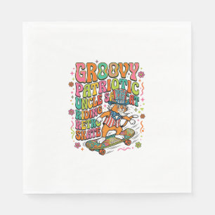 Patriotisches Onkel-Sam-Katze Retro-Typografie T-S Serviette