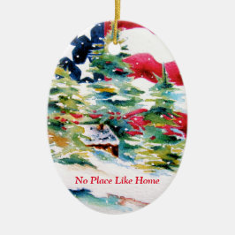 Patriotisches oval amerikanisches Flaggenornament Keramik Ornament