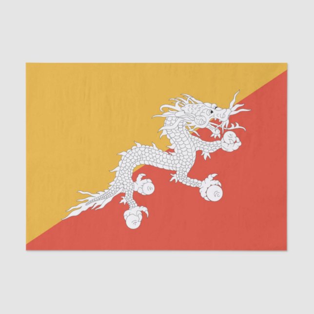 Patriotisches Papiertaschentuch mit Bhutan-Flagge Seidenpapier (Vorderseite)